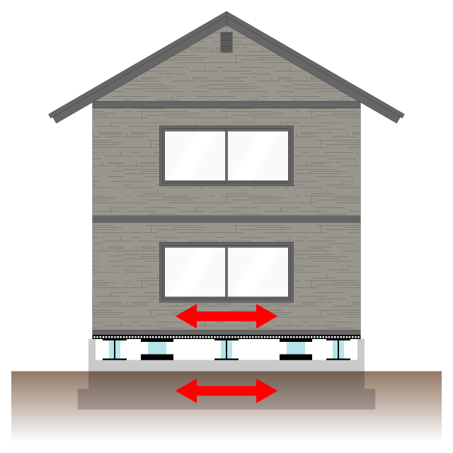 ビル型住宅免震の家イラスト